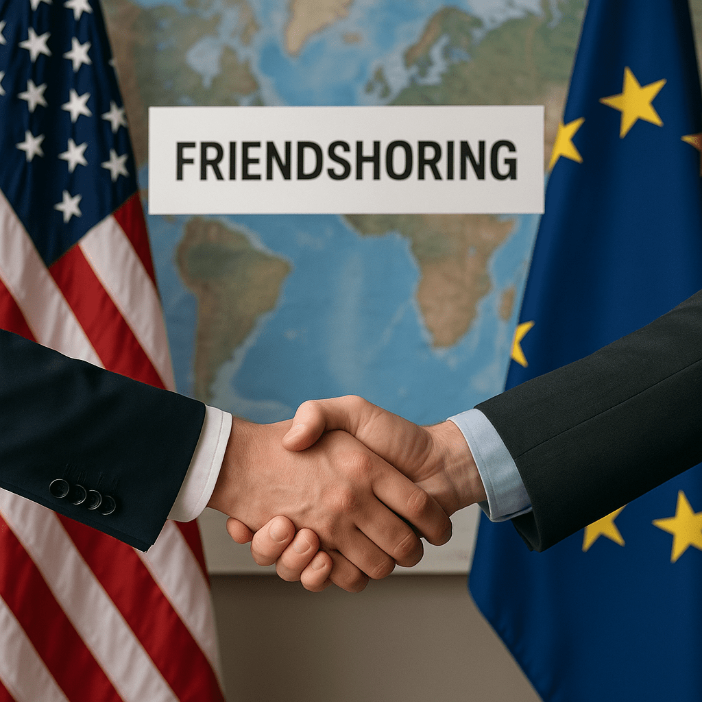 El friendshoring se refiere a la relocalización de cadenas de suministro en países considerados "amigos" o aliados políticos y comerciales. El objetivo es disminuir la dependencia de países con los que existen tensiones o riesgos geopolíticos, como China o Rusia.